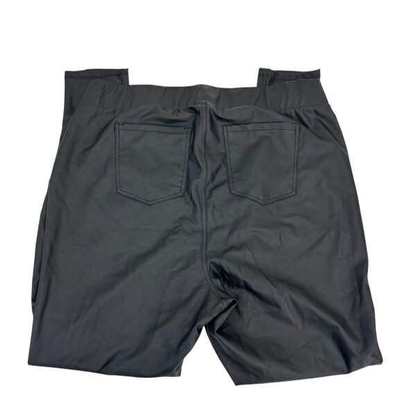 Torrid Black Faux Leather Stretch Jegging Pant Women SZ 2 High-Rise Back Pockets - Picture 8 of 11